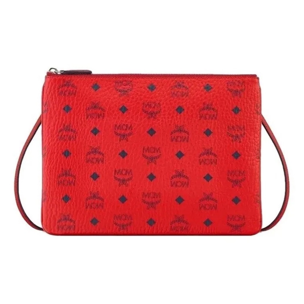 NEW Authentic MCM Crossbody Pouch in Visetos CANDY RED - Dustbag + Tags + COA - Picture 8 of 9